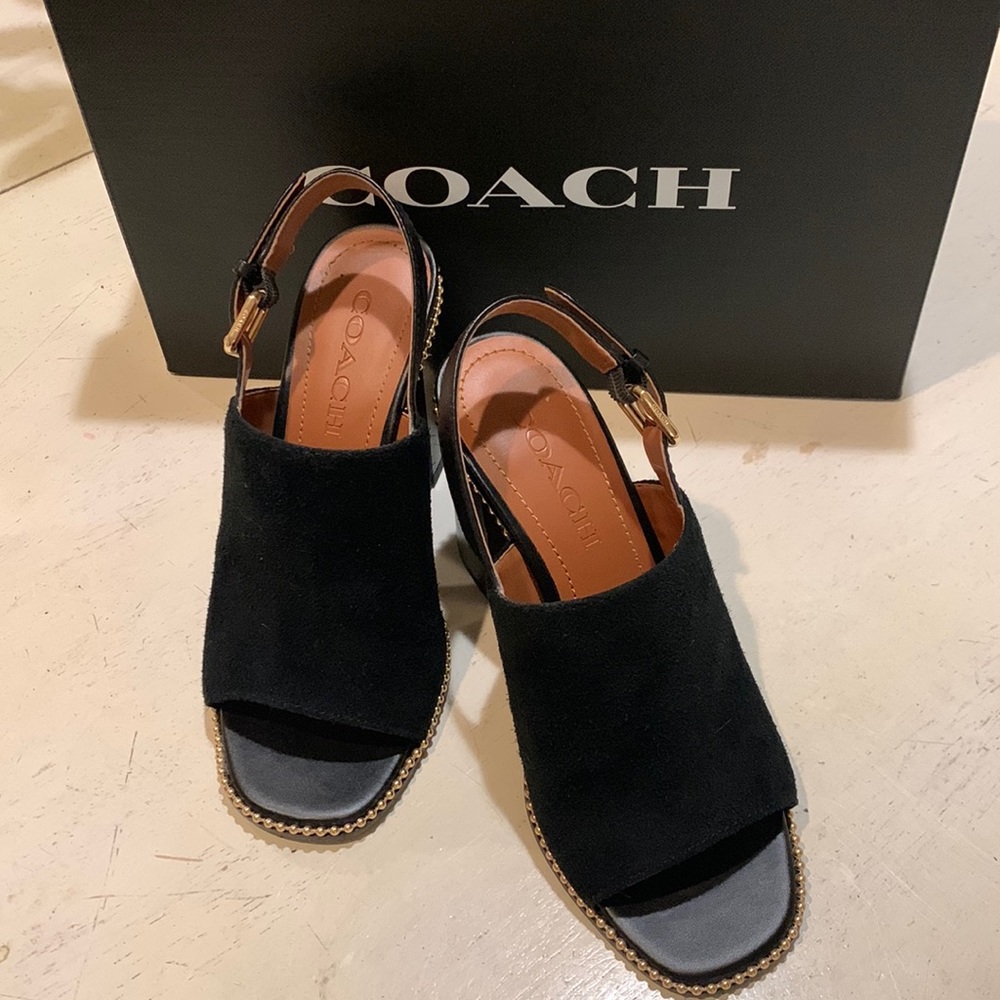Coach Maxine suede sandals